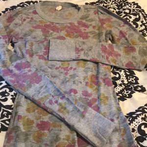 Free people floral long sleeve thermal